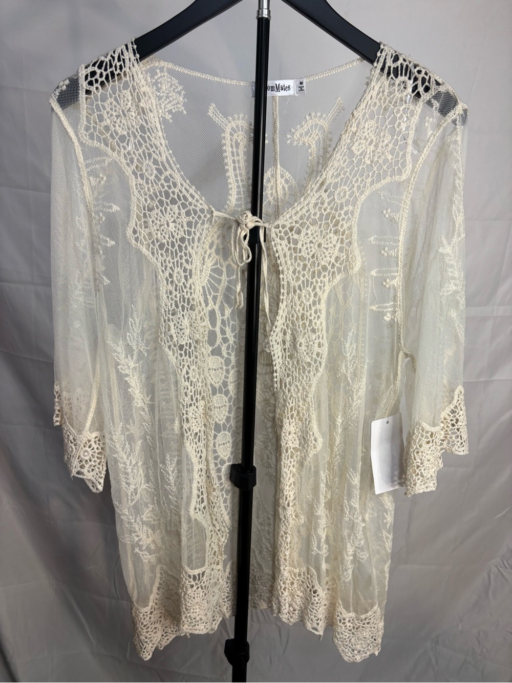 Roommates Ivory Crochet Lace Kimono cardigan